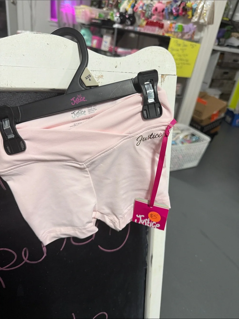 Justice Pale Pink Athletic Bike Shorts with Logo